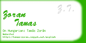 zoran tamas business card